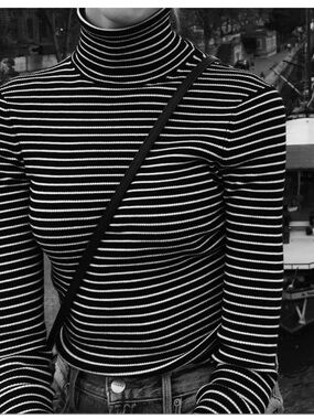 La Ligne Fine Line black and white stripe Turtleneck sz M